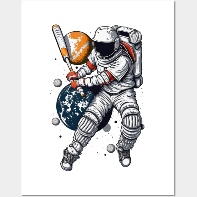 Baseball Astronaut #4 Wall Art by Chromatic Fusion Studio